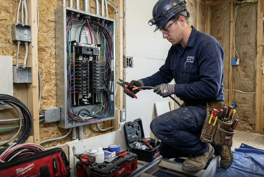Electrician at work